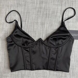 White Fox Acacia Bustier black corset top Suze XS NWT